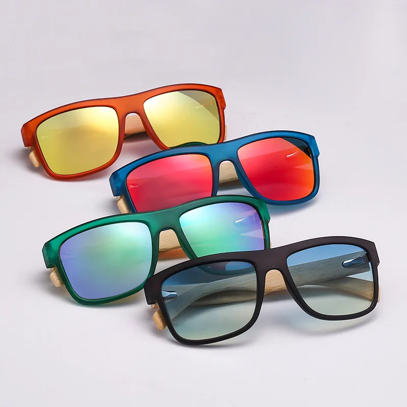 

2021 Summer New Sea Gradient Shades Sunglasses for Men Bamboo Sun Glasses Red UV400 Lenses Fashion Driving