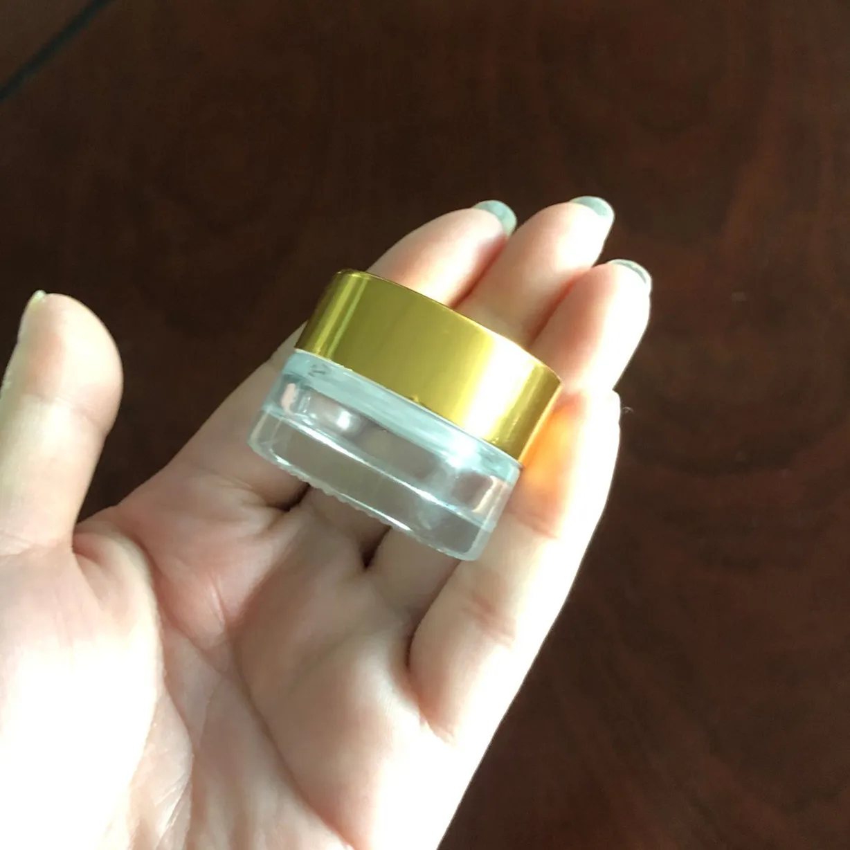 500 X 5g небольшие стеклянные банки с крышкой золота мини банка для крема образец