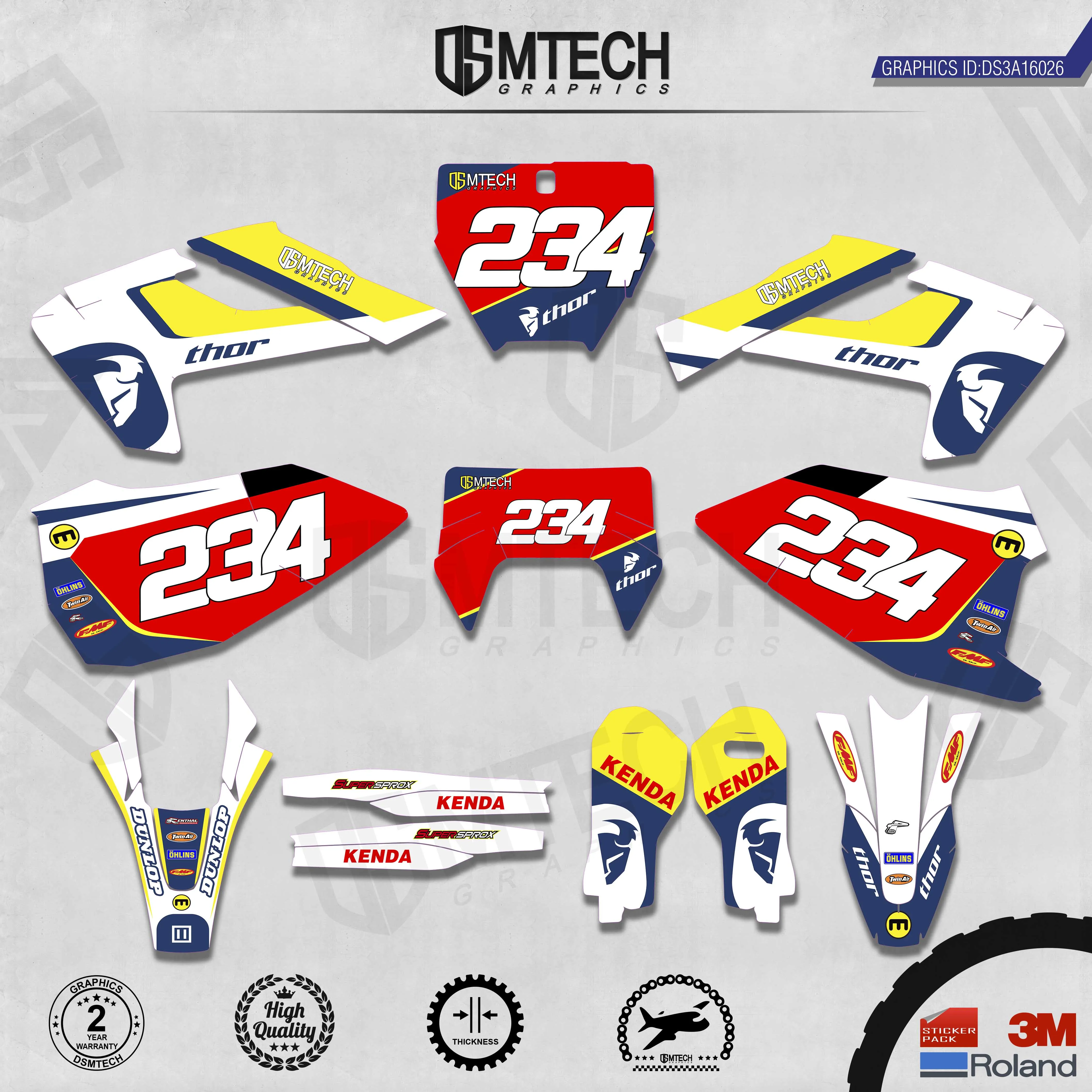 DSMTECH Customized Team Graphics Backgrounds Decals 3M Custom Stickers For TC FC TX FX FS 2016-2018  TE FE 2017-2019  026