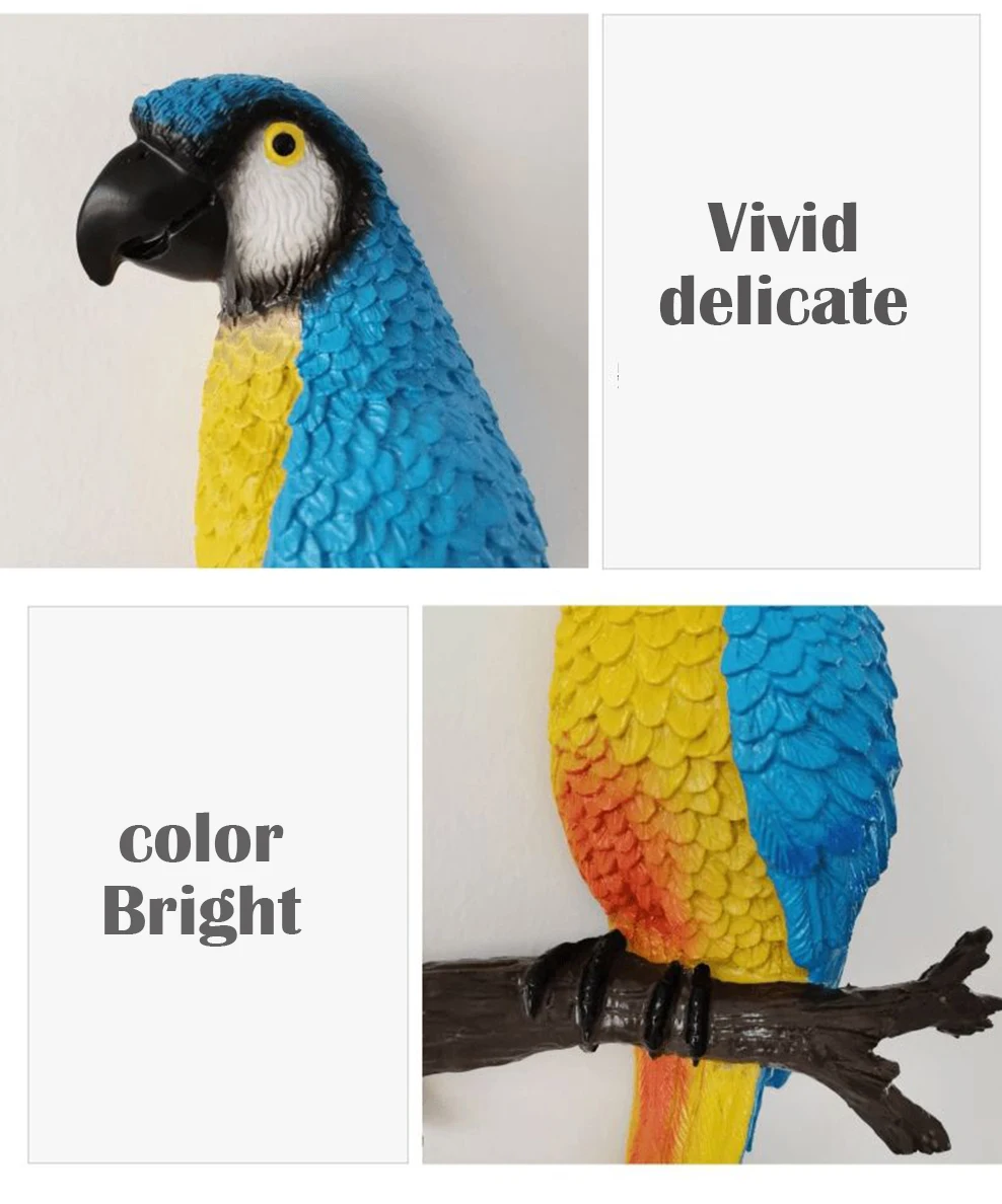 

3D Animal Wall Decoration Pendant Resin Parrot Living Room Office Background Wall Decoration Handicraft Pendant