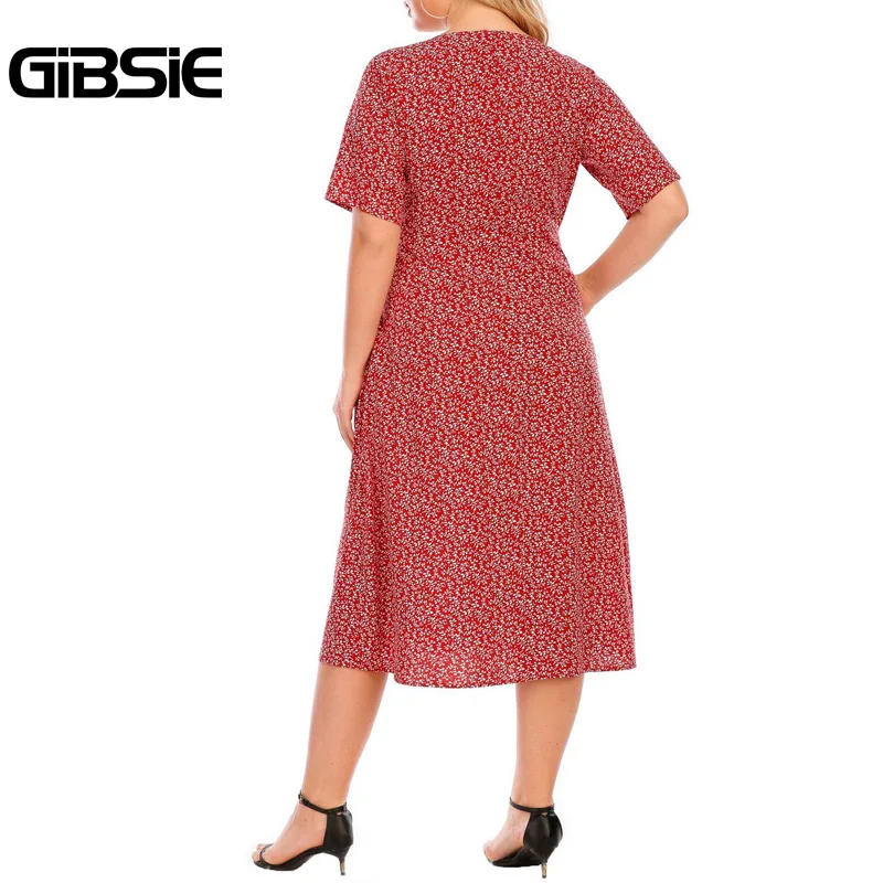 Платье-трапеция женское в стиле бохо с V-образным вырезом коротким рукавом