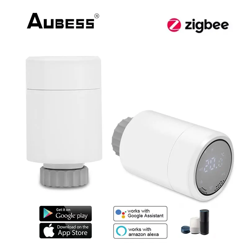 

Умный привод радиатора Aubess Tuya ZigBee3.0, программируемый термостатический клапан радиатора, настройка контроллера температуры с Alexa