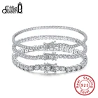 Браслет-цепочка Effie Queen из стерлингового серебра 925 пробы с цирконием и сердечками для женщин и мужчин, подарок BB94