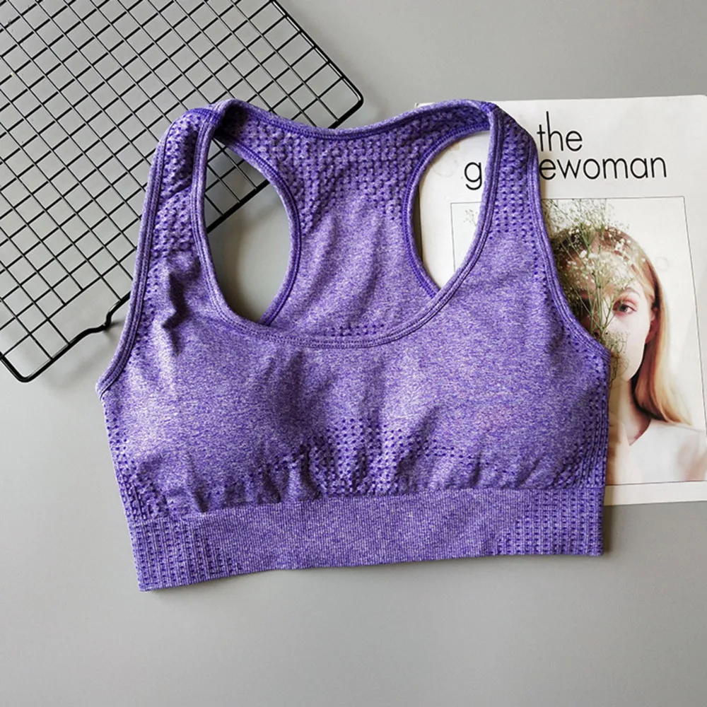 Дышащий мягкий пуш ап бюстгальтер для йоги тренажерного зала жилет женщин