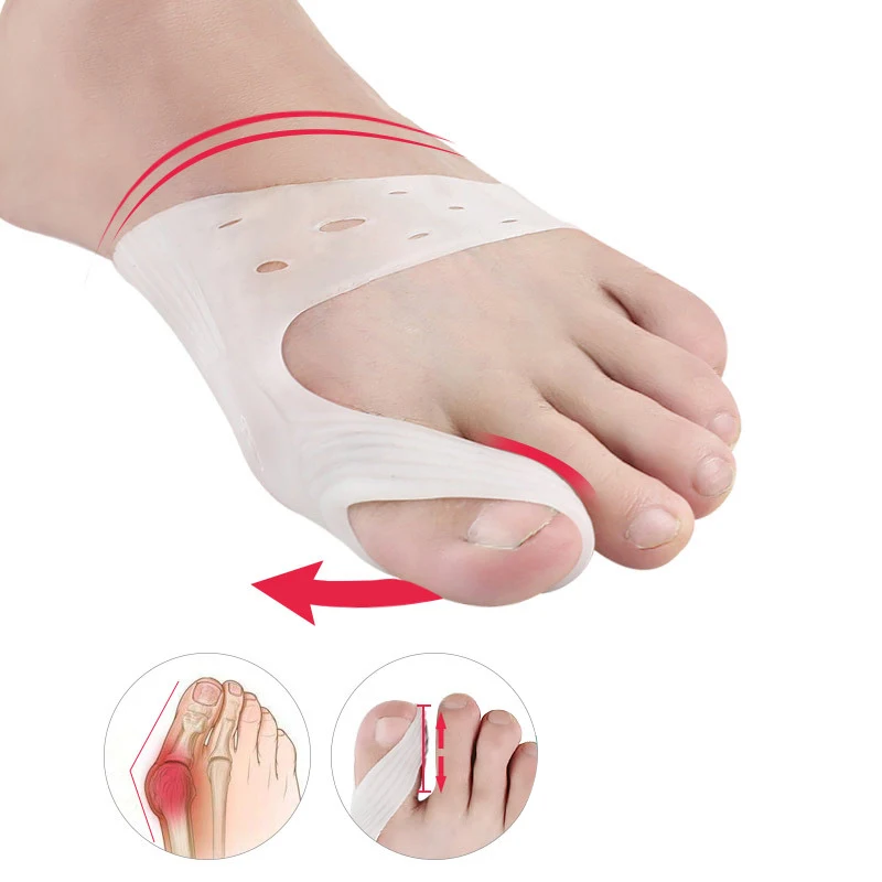 

1-2Pair Big Toe Separator Silicone Brace Feet Straightener Relief Foot Pain Hallux Valgus Correction Cushion Bunion Corrector