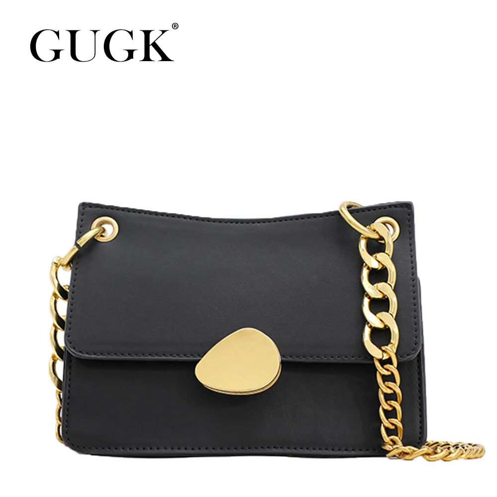 Женские сумки через плечо GUGK Универсальные однотонные из органической кожи с