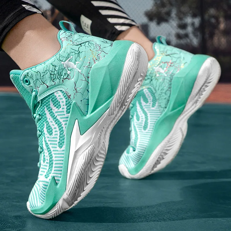 

High Quality Men's Basketball Shoes Flying Woven Breathable Basketball Sneakers Women Wear Resistant Cushioning Sports Shoes man