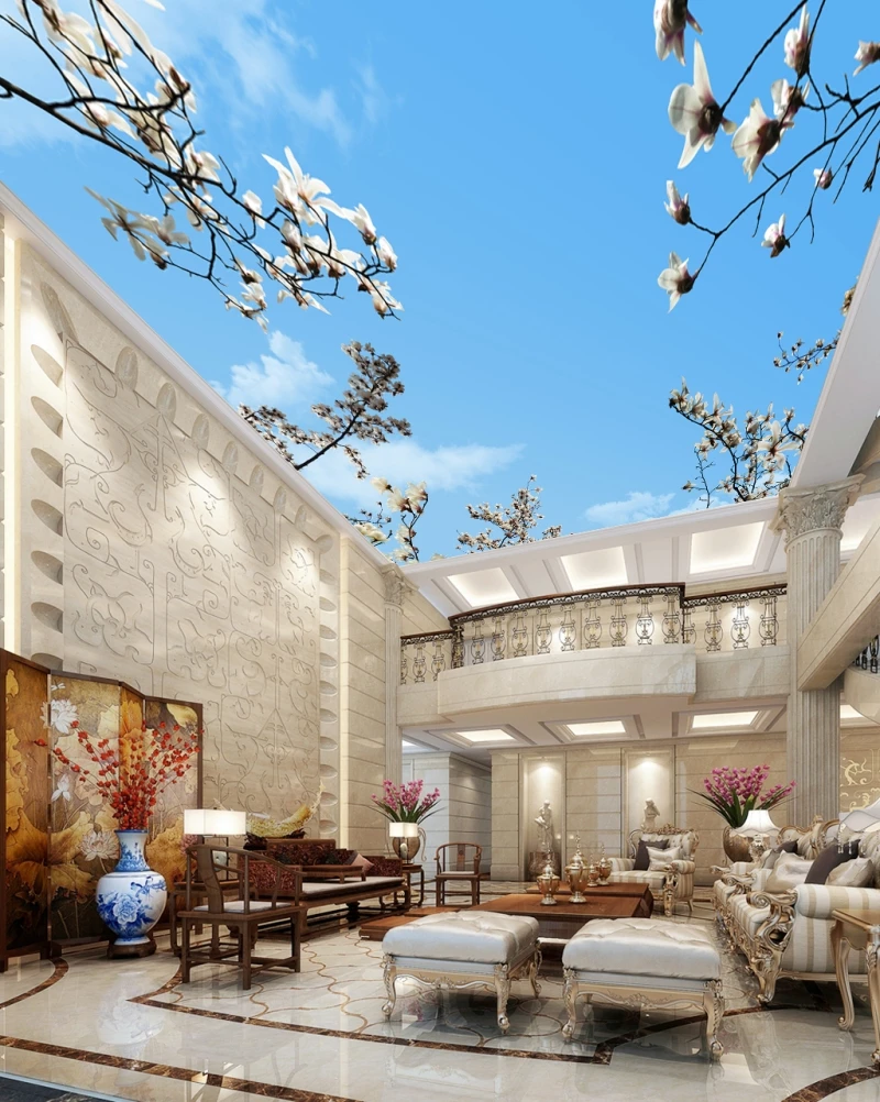 Пользовательские 3D фото обои потолки голубое небо и белые облака гостиная