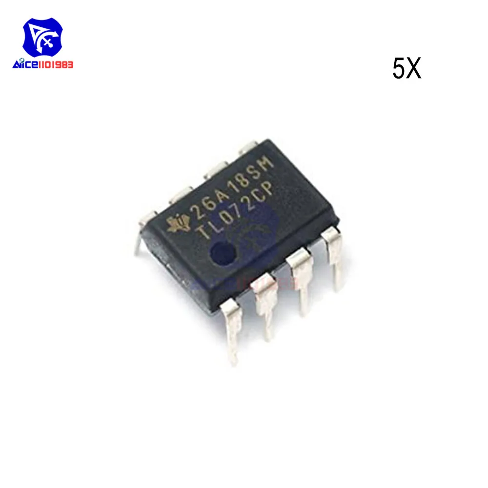 Diymore 5 шт./лот микросхемы IC TL072CP TL072 DIP-8 J-FET с низким уровнем шума двойной