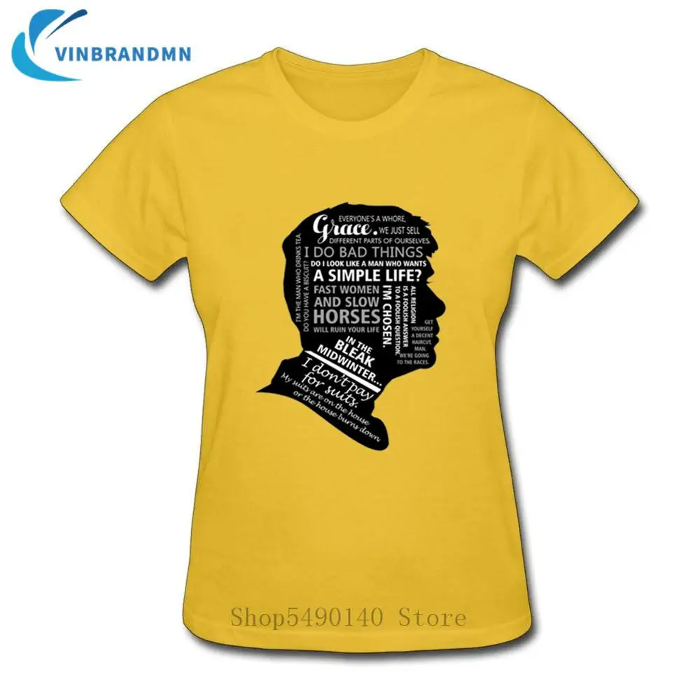 Tommy Shelby Movies Design крутая футболка на заказ кавычки новейшие Женские Короткие рукава