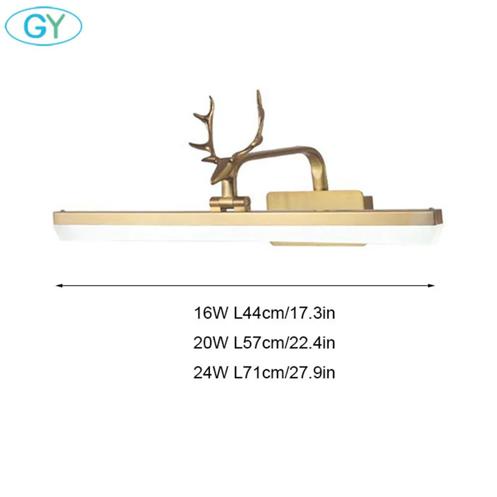 Американский стиль Золотой Черный Белый настенный светильник для ванной комнаты