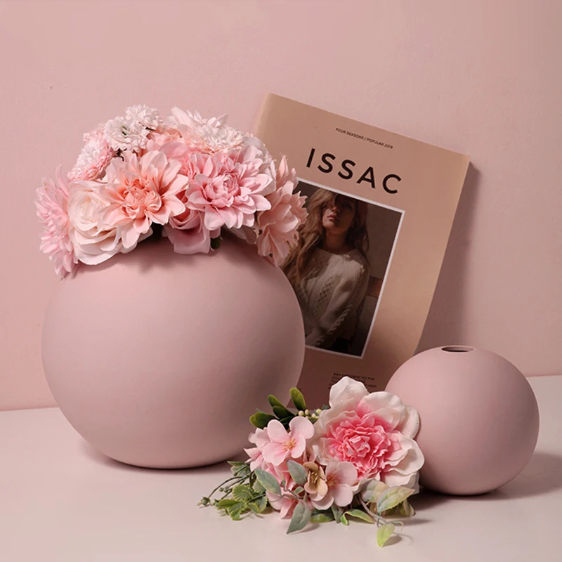 

Nordic Vase Ceramic Tabletop Flowerpot Table Decorations Living Room Office Decor Simple Vases for Flowers Home Accessories Gift