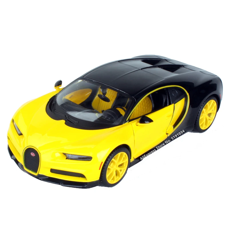 

Maisto 1:24 New style Bugatti Chiron Yellow Roadster simulation alloy car model simulation car decoration collection gift toy