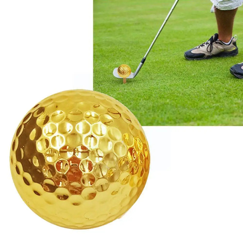 

Двухслойные золотые мячи для гольфа, 1 шт., мячи для тренировок по гольфу, два мяча в подарок, мячи для тренировок D5x4