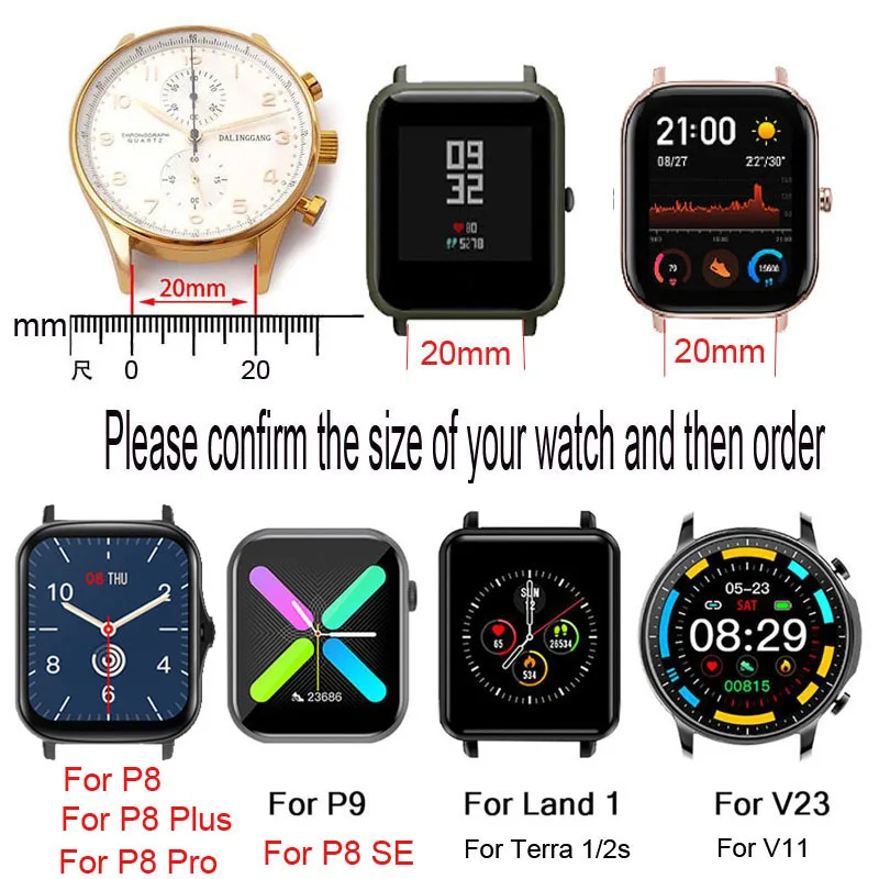 

Milanese Strap For Colmi P8 Plus SE P9 V11 V23 Pro Terra 1/2s Bracelet Watchband Leather Wristband Smart Watch Band