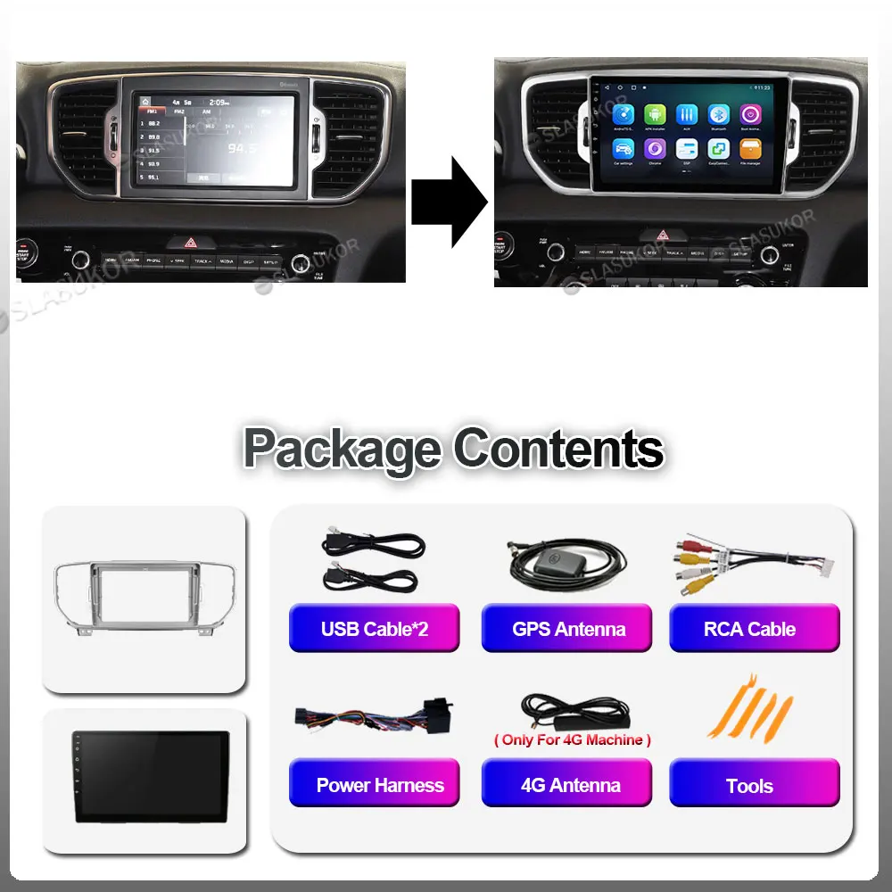 Автомобильный DVD кабель Canbus 6 + 128 ГБ Android 10 для KIA Sportage KX5 2015 2018|Автомагнитолы| |
