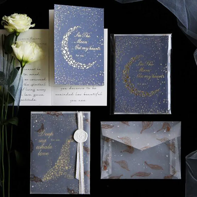 Золотое Тиснение конверт для поздравительной открытки комплект серной кислоты