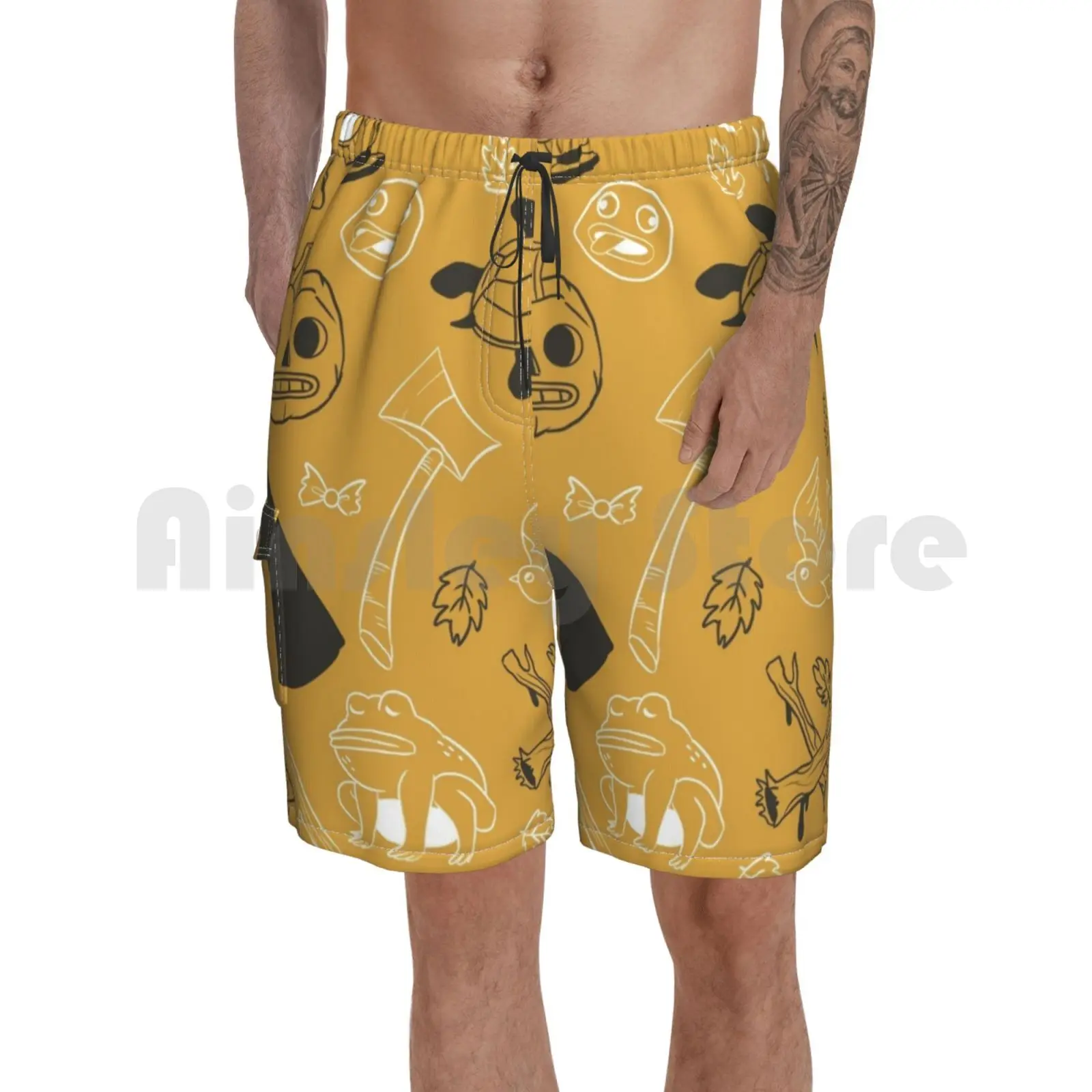 

Пляжные шорты с узором, Осенний узор, тыква, последний фанат, Вирт Грег Джейсон, Funderburker