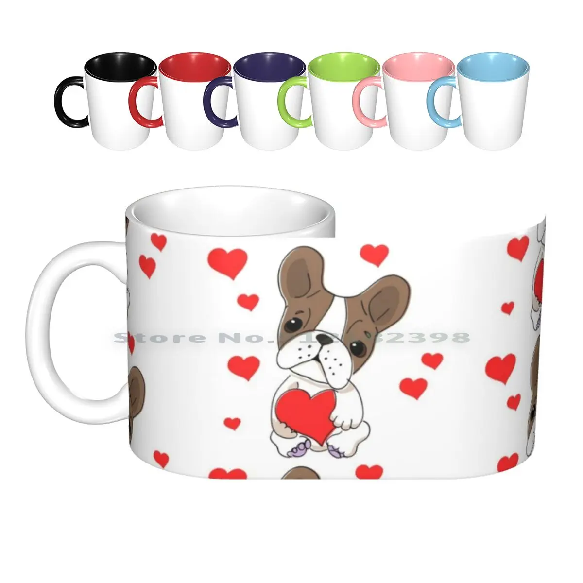 Pugs With Heart Ceramic Mugs Coffee Cups Milk Tea Mug Heart Hearts Pug Valentine Dog Dogs Funny Cute Popular February 14 Cool