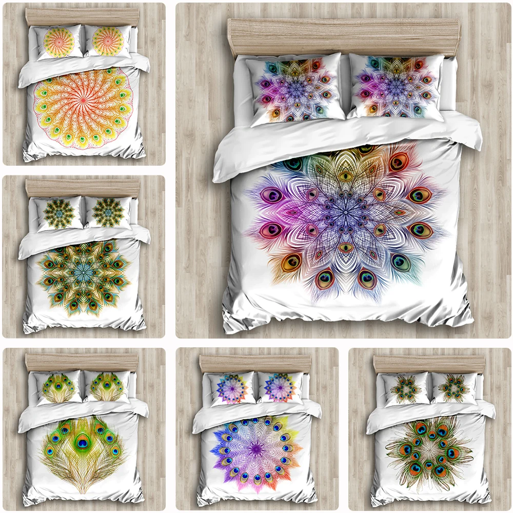 

Комплект постельного белья в национальном стиле, в богемном стиле, с рисунком мандалы, с пододеяльником, зимняя простыня, наволочка, большие...