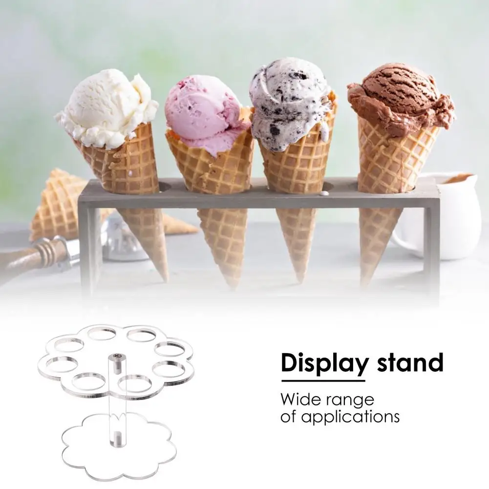 

8 Hole Cake Display Rack Cone Ice Cream Stand Clear Acrylic Sushi Cupcake Popcorn Egg Roll Rack Food Snacks Display Stand