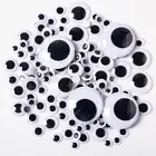Wobbly Googly Eyes 6 мм 8 мм 10 мм 3D пластиковый черный глаз с клейкой наклейкой для сделай сам Дети кукла игрушка аксессуары 100 шт.