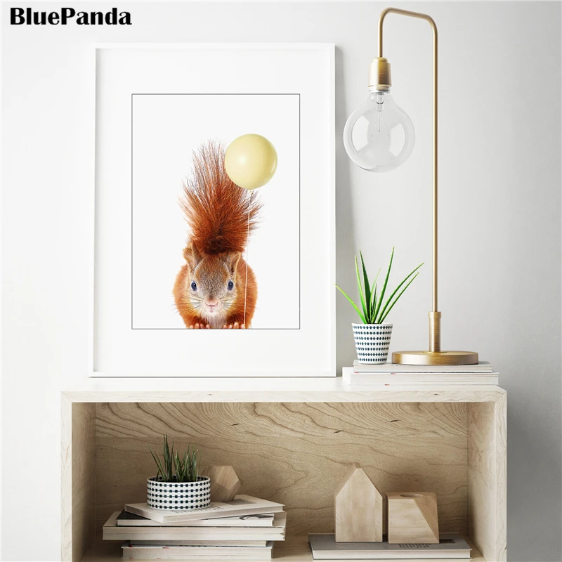 Белка Животные скандинавские стены минималистичный художественный детский