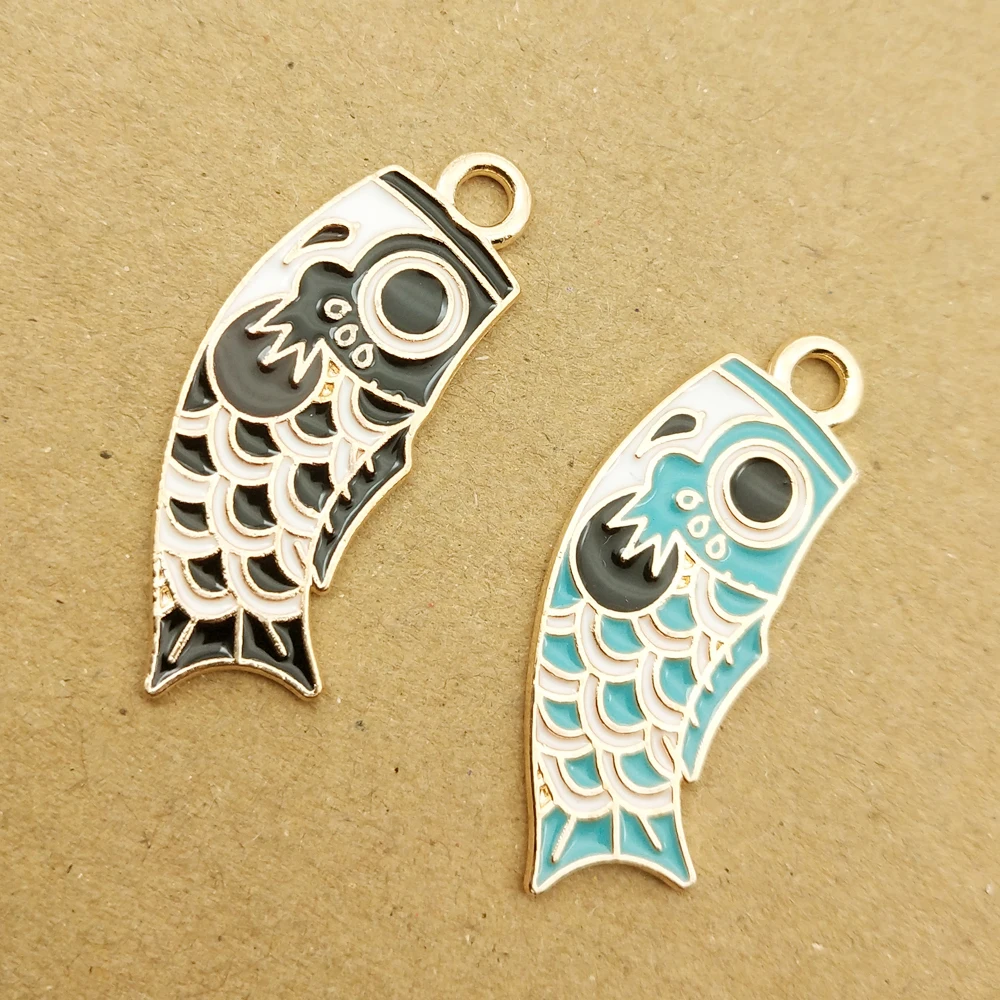 10 шт. 14x33mm эмалированная рыба Чарующее ювелирное ювелирные изделия делая и Крафта
