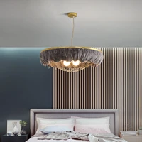 new white color modern pendant lights for living feather pendant light creative living room dining room study pendant lamps e27