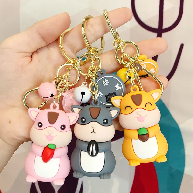 2019 new creative personality Ejiao chipmunk keychain cute cartoon girl wind car key chain bag pendant gift | Украшения и