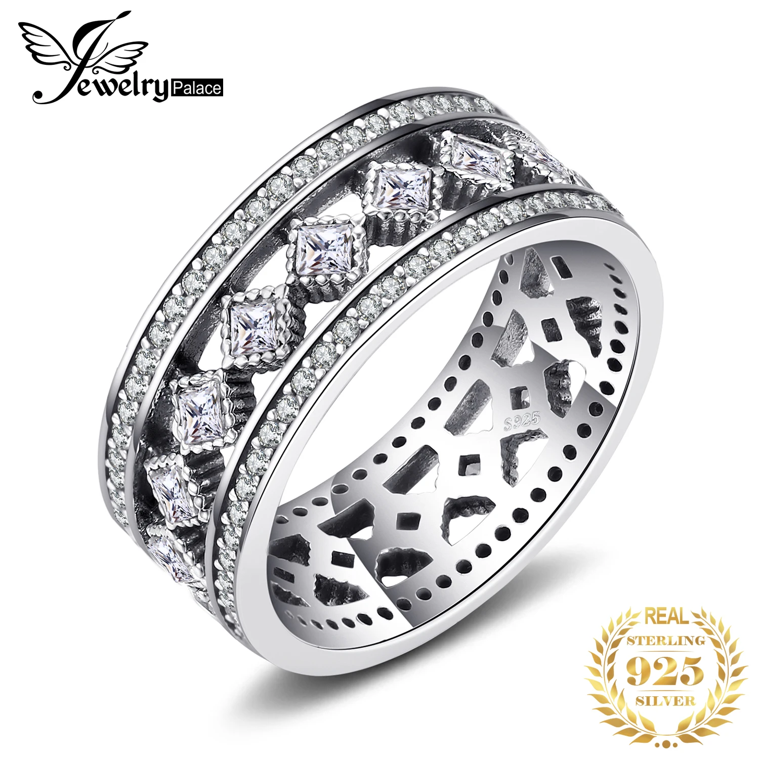Jewelrypalace стерлингового серебра 925 Винтаж чары открытые коктейльное кольцо Круглый