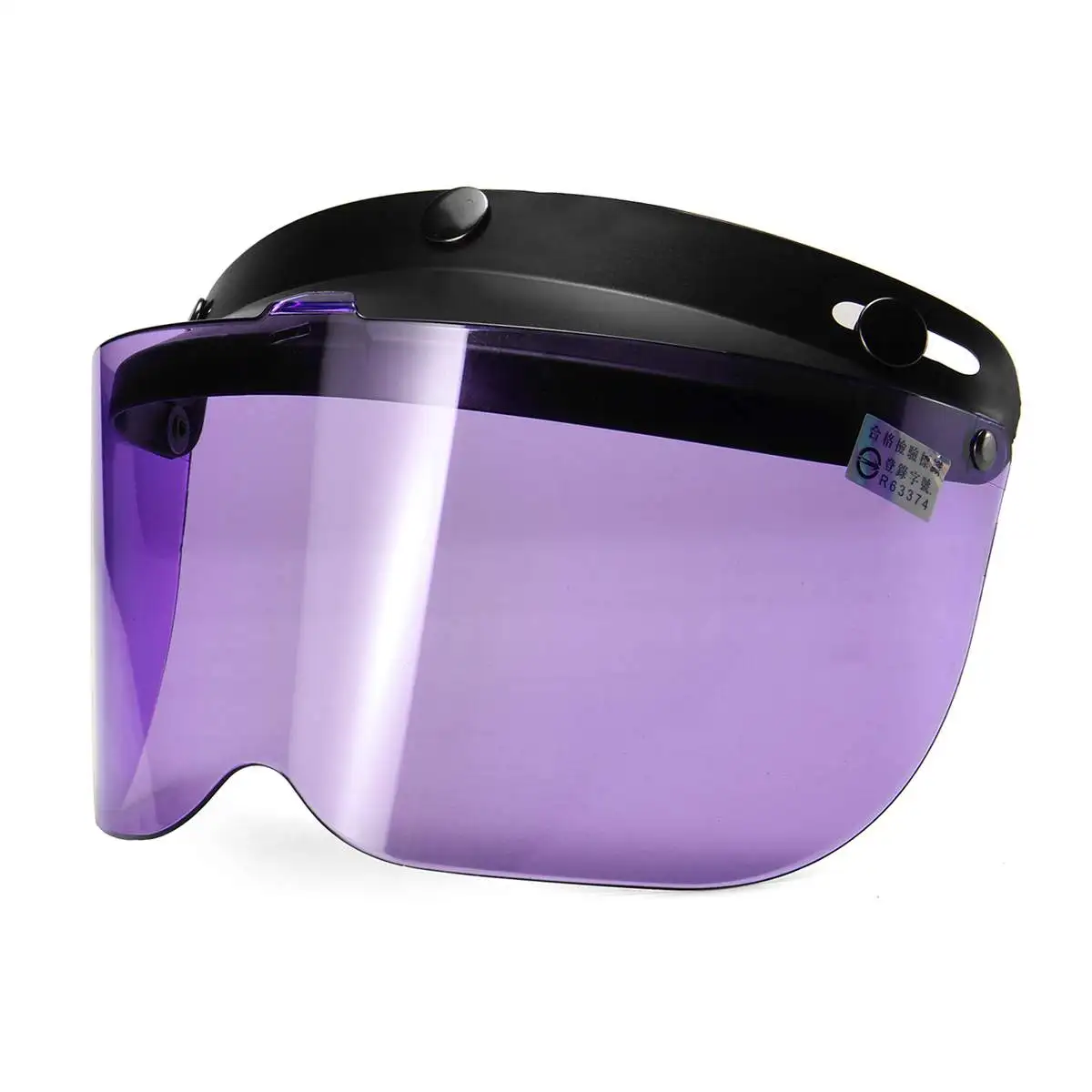 

Motorcycle Helmet visor Shield Lens Retro Open Full Face Flip Up 3-Snap Motorbike Helmet Lens Universal