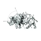 Водостойкая временная татуировка храбрости Рино, Женская татуировка, искусственная татуировка для тела, Мужская Праздничная татуировка, татуировка, искусственная татуировка