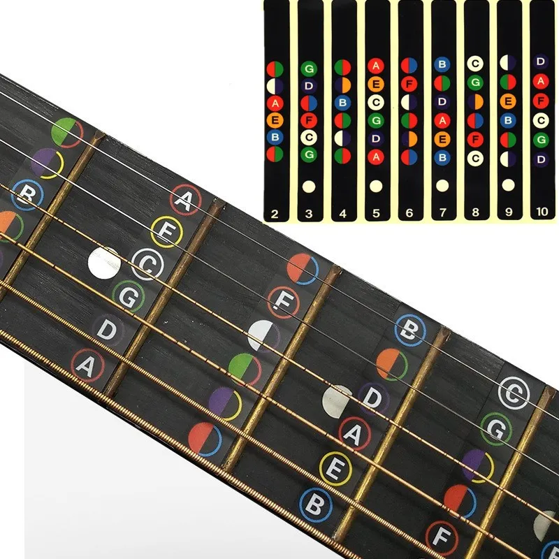 gitarre griffbrett notizen karte etiketten aufkleber griffbrett fret decals für 6 string akustische elektrische guitarra free global shipping