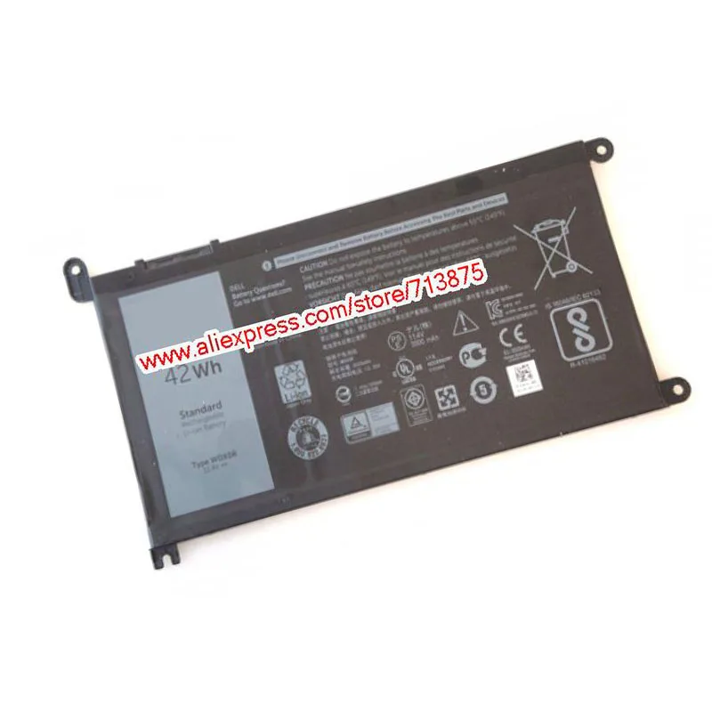 Оригинальный аккумулятор 11 4 в 42 Втч T2JX4 WDXOR WDX0R для ноутбука Dell Inspiron 13 5378 7368 5368 15 5567