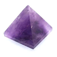 natural purple crystal pyramid healing chakra reiki stone office home gift 1pc