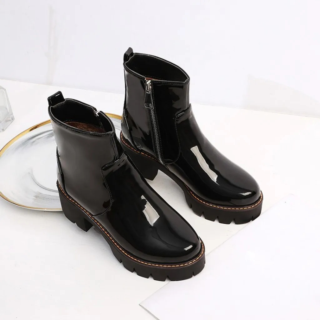 Женские ботильоны из искусственной кожи фиолетовые желтые черные зимние ботинки