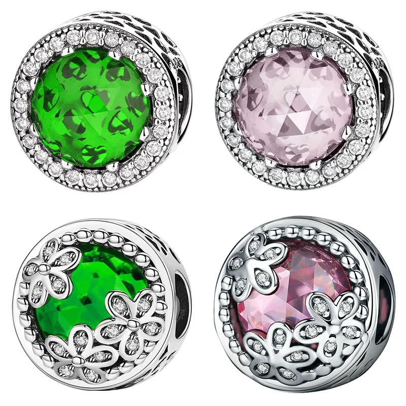 Дизайнерский браслет из стерлингового серебра 925 пробы с плавающими бусинами