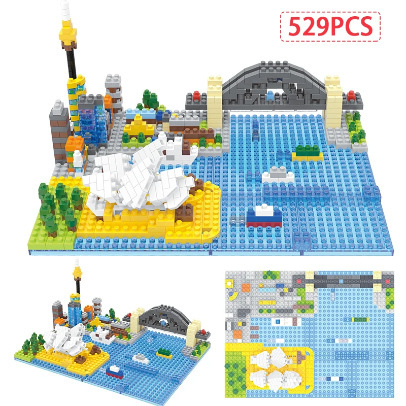 Город Мини известный Сиднея мост строительные блоки создатель алмаз разведки