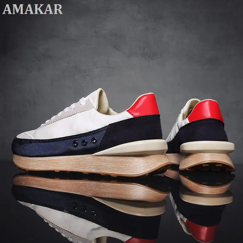 

Кроссовки мужские на платформе, Нескользящие дышащие, Повседневная Удобная Уличная обувь, дизайнерские