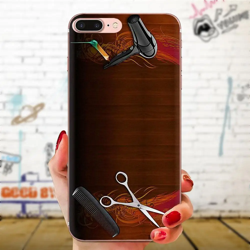 Стилист ножницы кисть переключатель печать рисунок для Apple iPhone 4 5 5C 4S SE SE2 6 6S 7 8 11 Plus