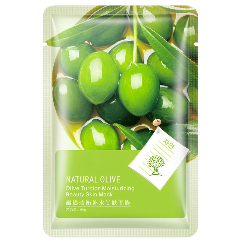 Olive PF79 уход за кожей шесть фруктов маска для лица масло ши мангостин черника гранат киви Фрукты алоэ лист маска для лица - Цвет: Olive