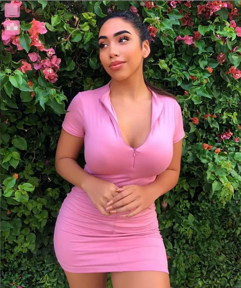 FF1017 уличная одежда летние однотонные платья карандаш сексуальные на молнии с V