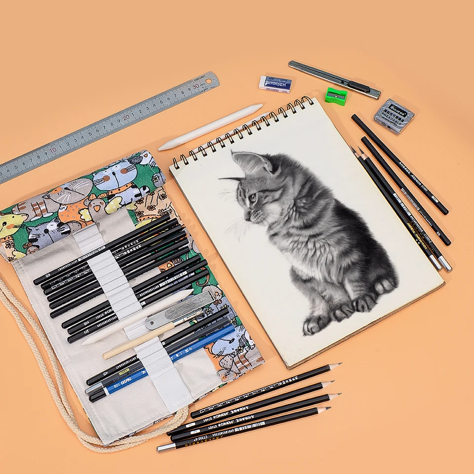35 шт. набор карандашей для скетчей профессиональные деревянные карандаши с
