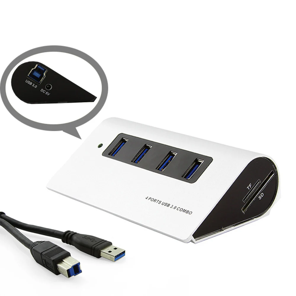 USB-разветвитель из алюминиевого сплава с картой SD/TF 4 порта | Компьютеры и офис
