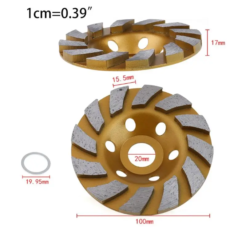 

High Quality 4" Diamond Segment Grinding Wheel Grinder Cup Concrete Stone Cut Grinding Disc