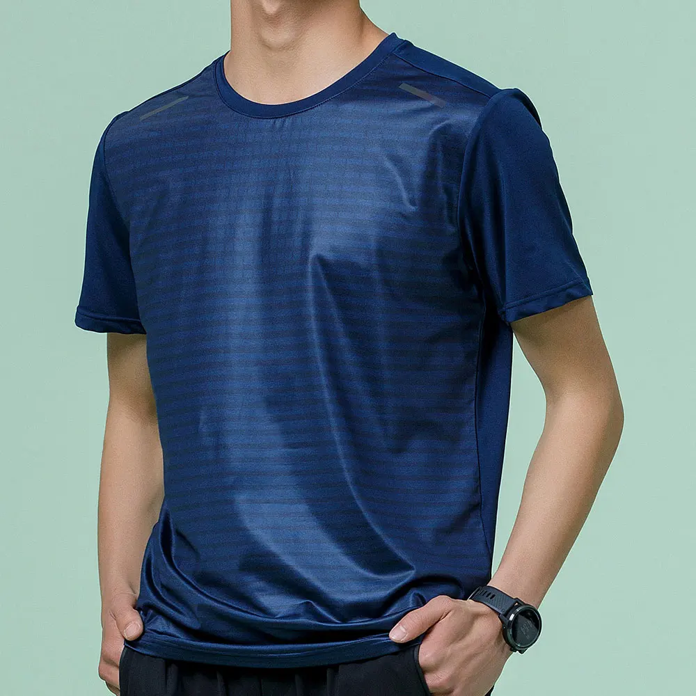 

Polyester Men Summer Running T-Shirt Casual Outdoor T Shirt Male Loose Round Neck Shirt Fitness Sport Quick Dry Breathable Tops
