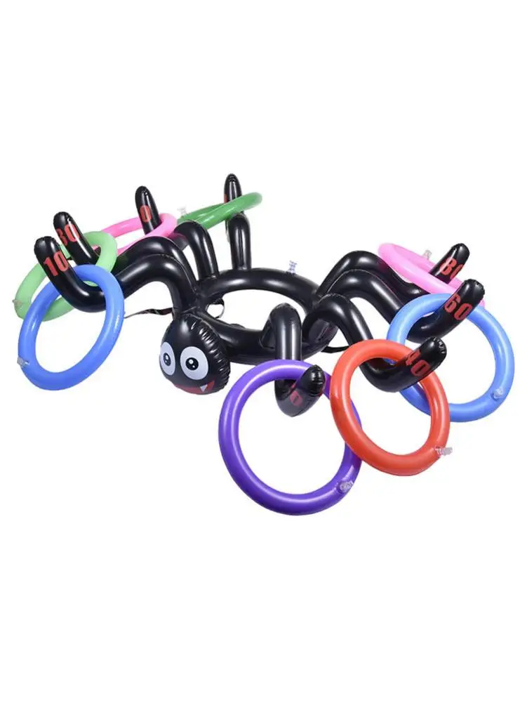 

Inflatable Spider Pool Ring Throwing Game Suitable For Halloween Party Pool Party Outdoor Indoor Ring Throwing Game