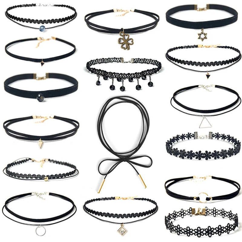 

Ожерелье для женщин Черное Кружевное колье до ключиц цепи супер нишу короткие интернет-знаменитость в минималистском стиле изящное Детско...