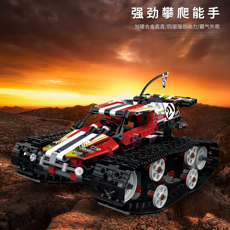 Technic RC Гусеничный гоночный автомобиль строительные блоки Электрический Мотор мощность дистанционное управление функция кирпичи автомобиль игрушки для детей